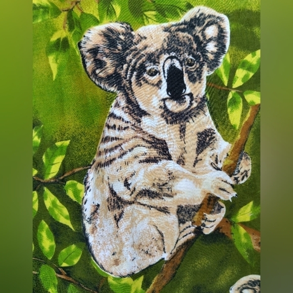 Women's Green Koala Bears Button Up Shirt Size Small Hawaiian Hawaii - Picture 11 of 14